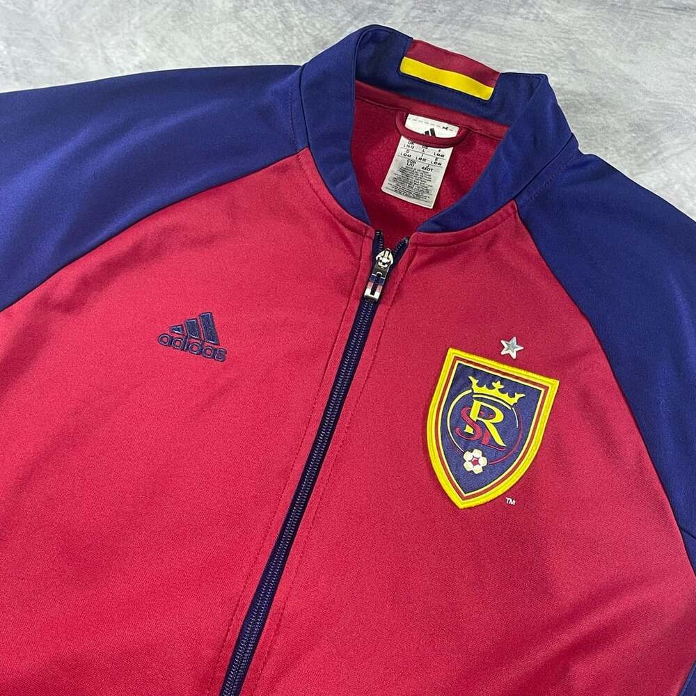 Adidas Real Salt Lake Track Jacket Size L Red Blue Soccer